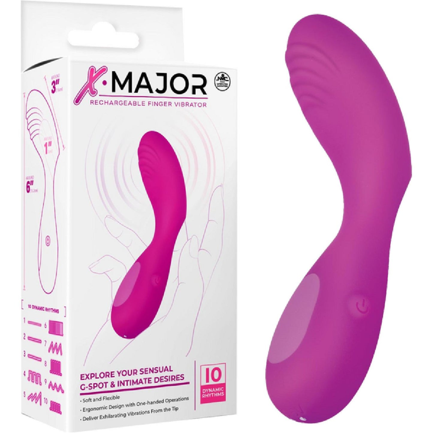 Excellent Power – X.Major Rechargeable Finger Vibrator | Finger Stimulator