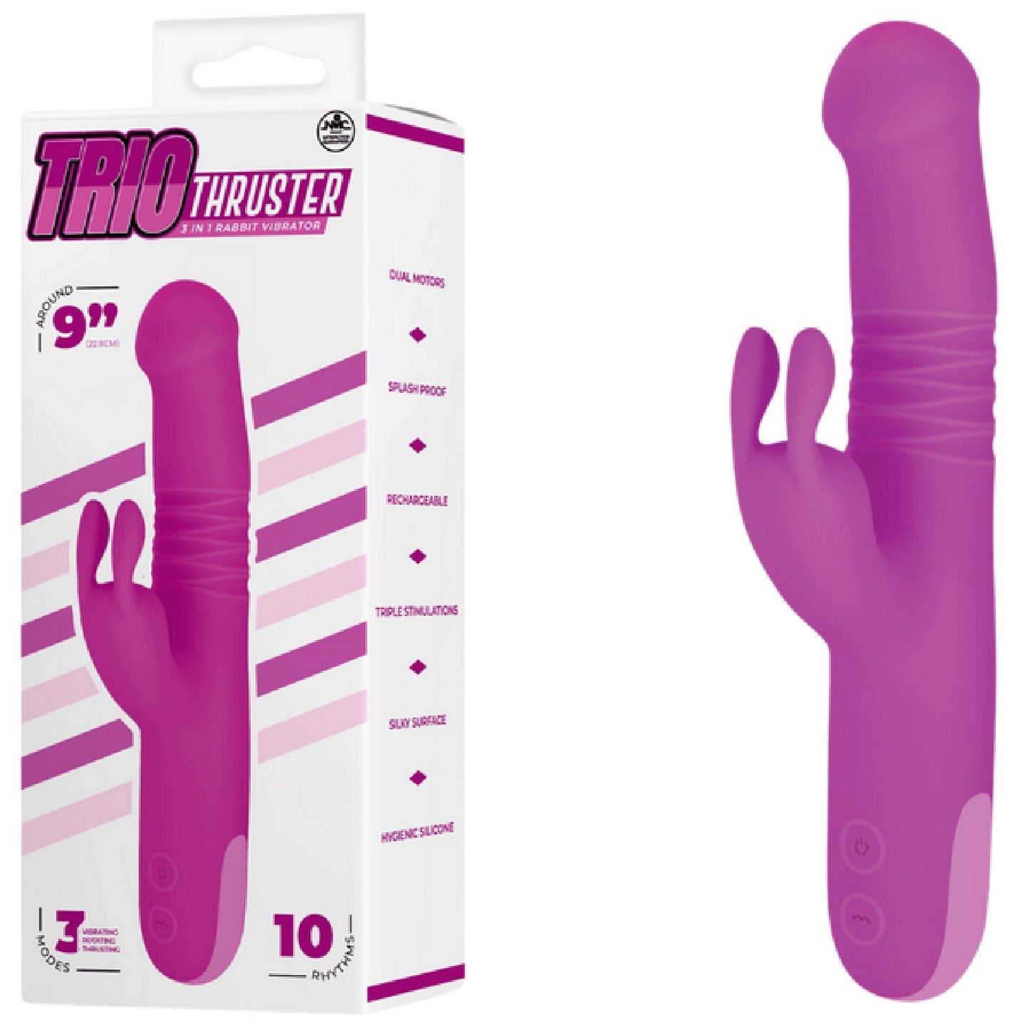 Excellent Power - Trio Thruster 3 in 1 Rabbit Vibrator | Triple Action Rechargeable Vibrator