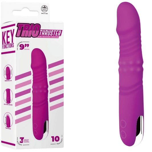 Excellent Power – Trio Thruster 3-in-1 Silicone Vibrator | Triple Action Rechargeable Vibrator