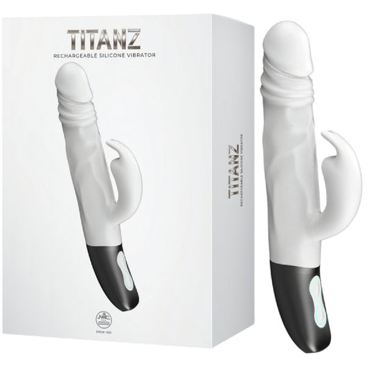 Excellent Power – Titanz Rotating Rabbit Rechargeable Silicone Vibrator | Thrusting & Rotating Rabbit Vibrator