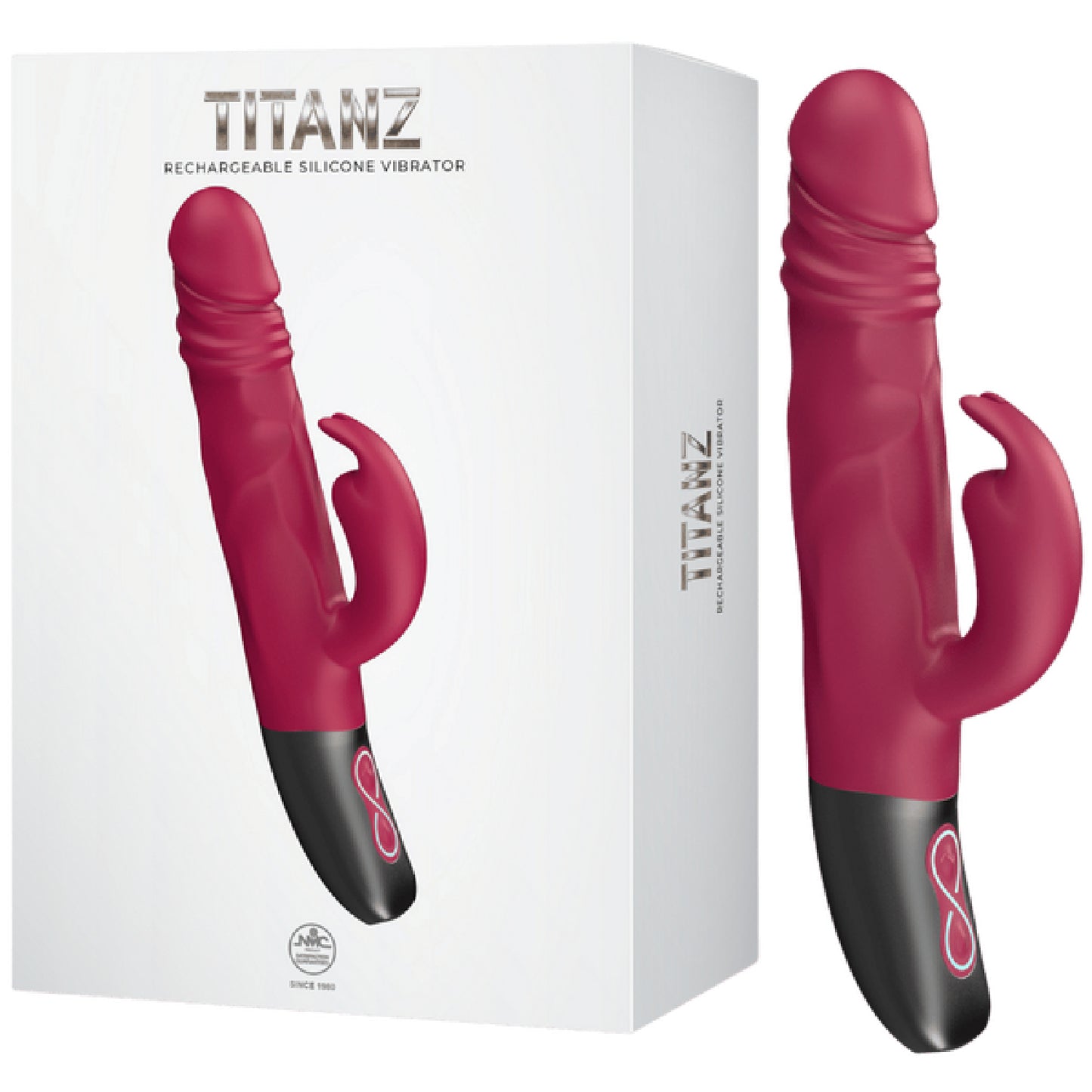 Excellent Power – Titanz Rotating Rabbit Rechargeable Silicone Vibrator | Thrusting & Rotating Rabbit Vibrator