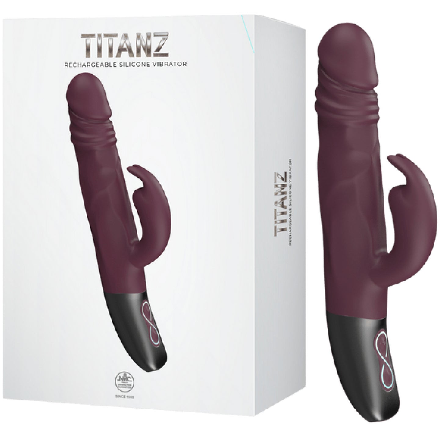 Excellent Power – Titanz Rotating Rabbit Rechargeable Silicone Vibrator | Thrusting & Rotating Rabbit Vibrator