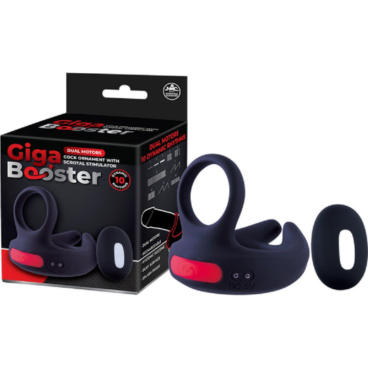 Excellent Power – Giga Booster Dual Motor Cock Ornament with Scrotal Stimulator | Rechargeable R.C Cock Ring