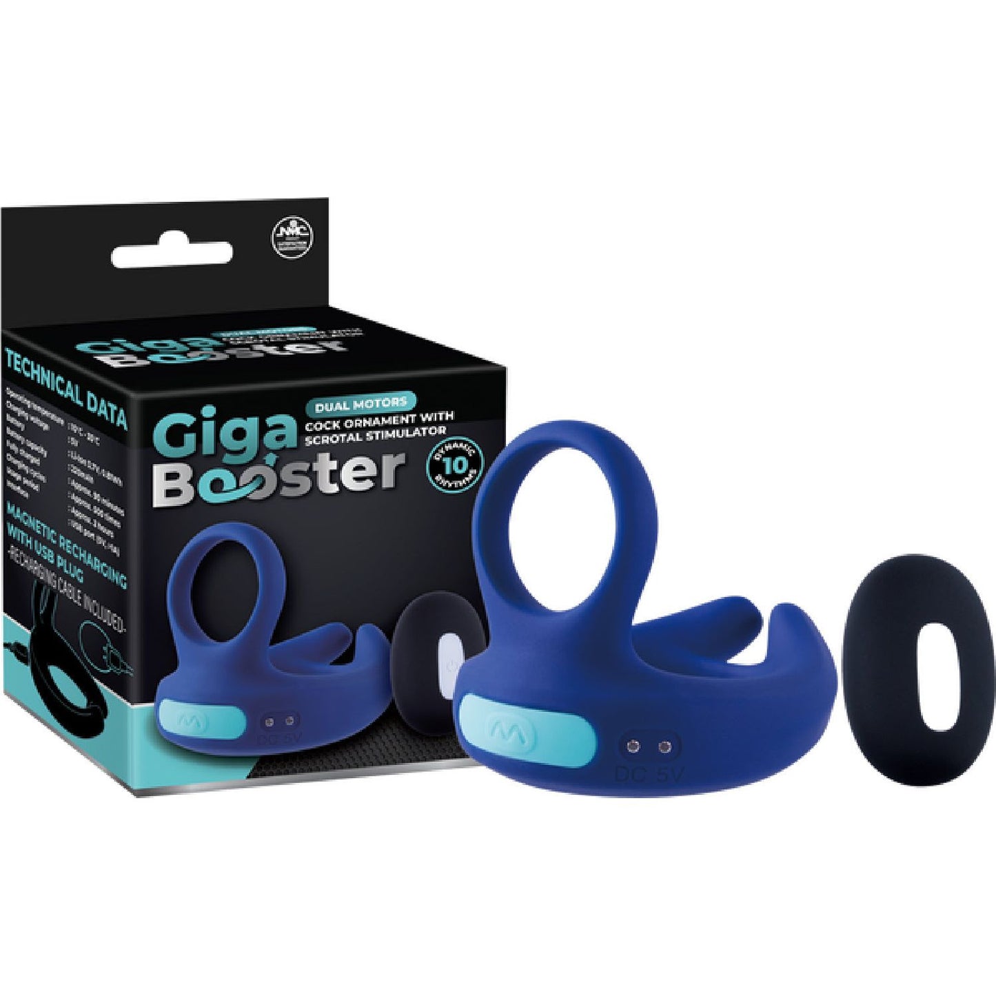 Excellent Power – Giga Booster Dual Motor Cock Ornament with Scrotal Stimulator | Rechargeable R.C Cock Ring