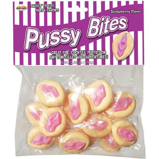 Hott Products Unlimited - Pussy Bites Strawberry | Edible Pussy Candy Chews