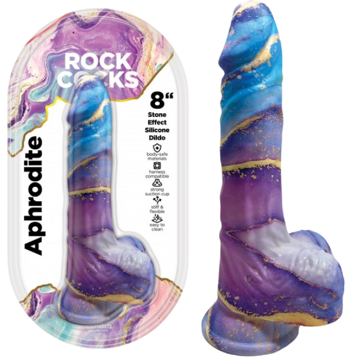 Hott Products Unlimited - Rock Cocks Aphrodite 8" Stone Effect | Silicone Dildo