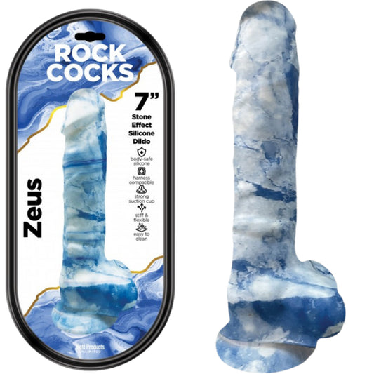 Hott Products Unlimited - Rock Cocks Zeus 7" Stone Effect Silicone Dildo | Silicone Dildo