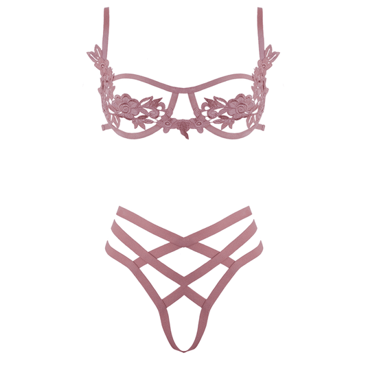 Love In Leather - Pink Petal Cage Set | Small