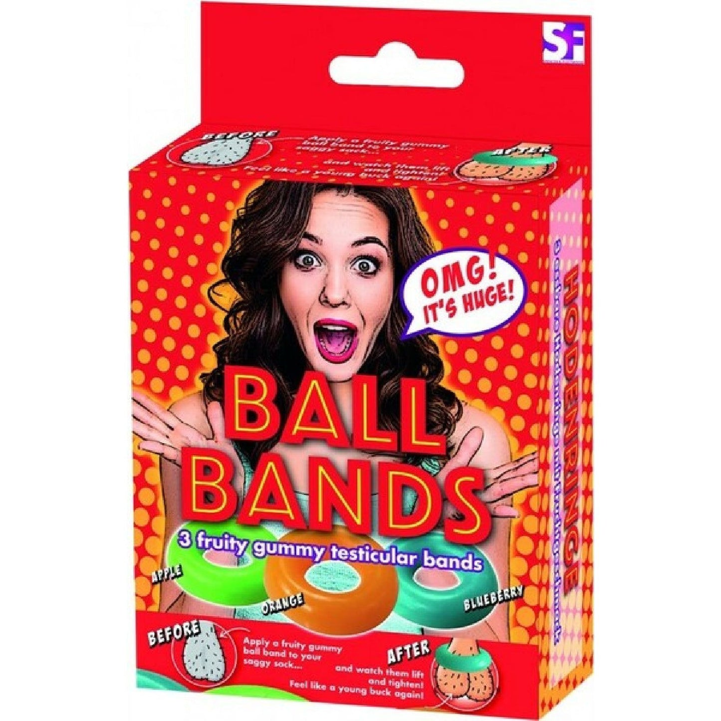 Hott Products Unlimited - Ball Bands 3 Edible Fruity Gummy Testicular Bands | Edible Cock ring Set