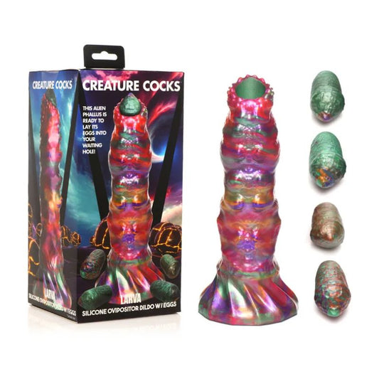 Creature Cocks - Larva Silicone Ovipositor | Dildo w/ Eggs