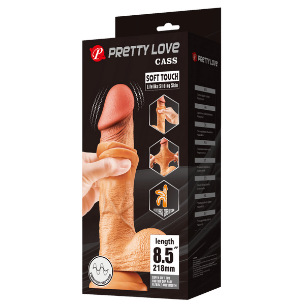 Pretty Love - Sliding Skin 8.5" Vibrating Dong | Realistic Vibrating Dildo