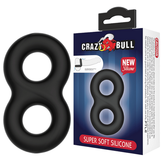 Pretty Love - Crazy Bull Super Soft Silicone Cockring - Figure 8 | Cock & Ball Ring
