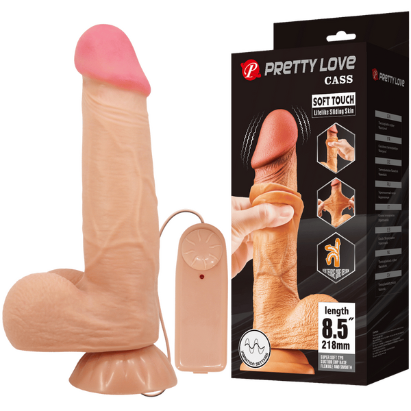 Pretty Love - Sliding Skin 8.5" Vibrating Dong | Realistic Vibrating Dildo