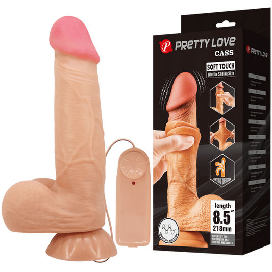 Pretty Love - Sliding Skin 8.5" Vibrating Dong | Realistic Vibrating Dildo