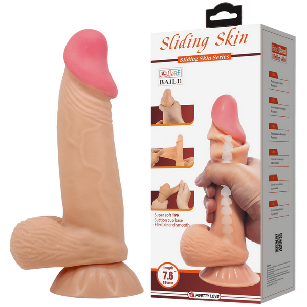 Pretty Love - Sliding Skin Series 7.6" Dong | Realistic Dildo