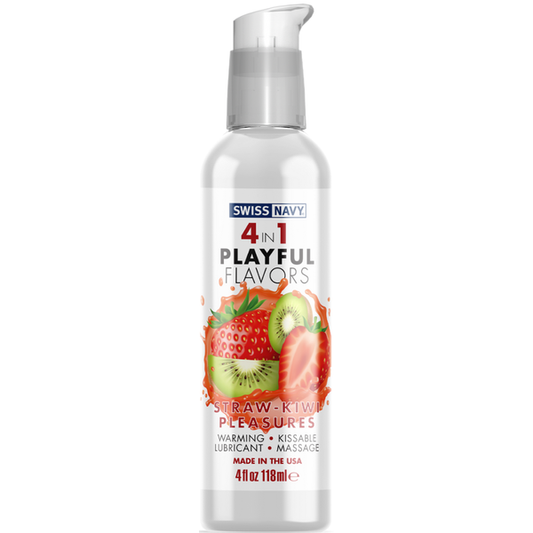 Swiss Navy – 4-In-1 Playful Flavours Straw-Kiwi | Multi-Purpose Lubricant & Edible Gel