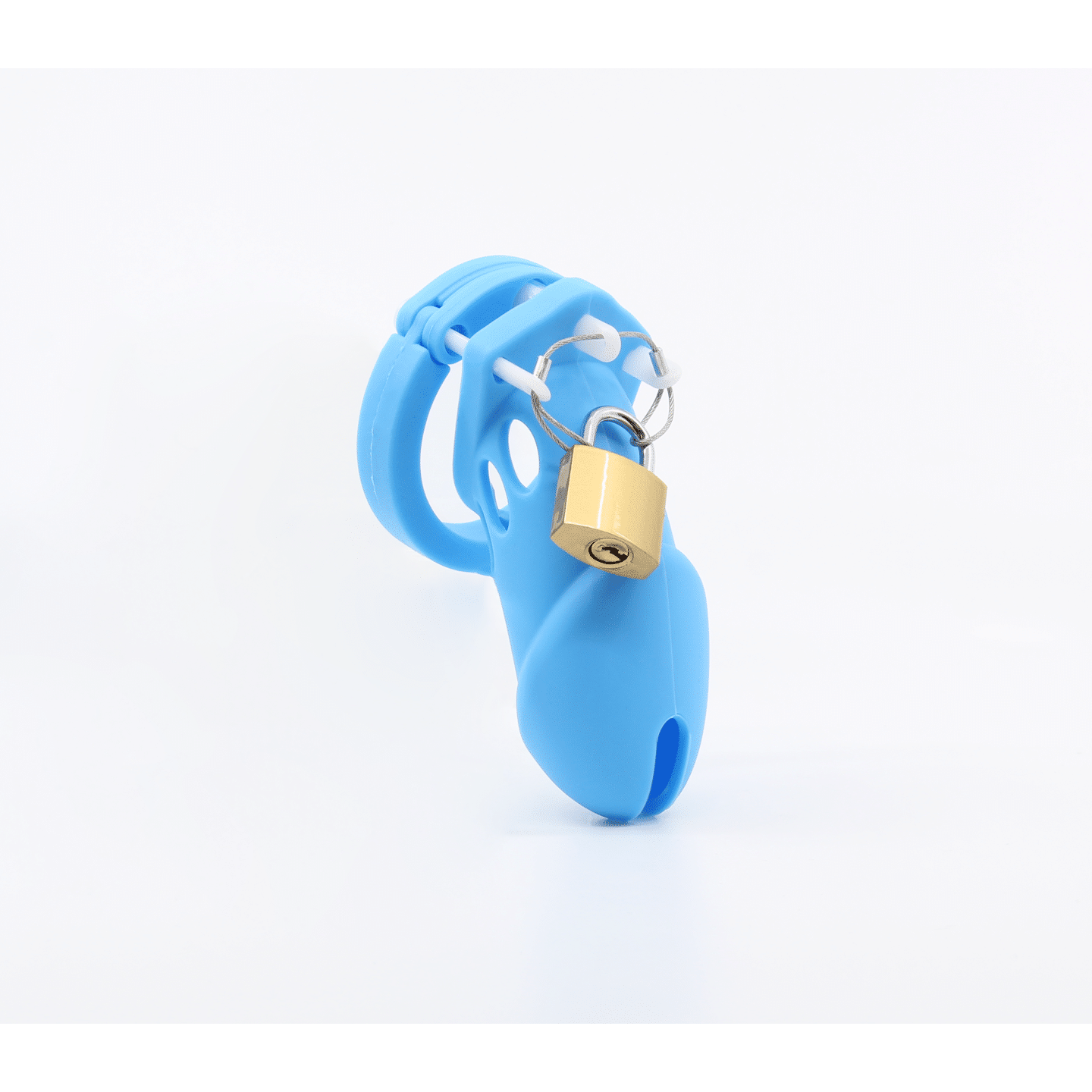 Love In Leather - Silicone Cock Cage | Long Blue