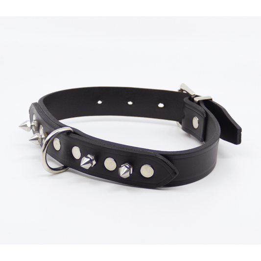 Love In Leather - 12mm Spiked Leather Collar | Australian Made