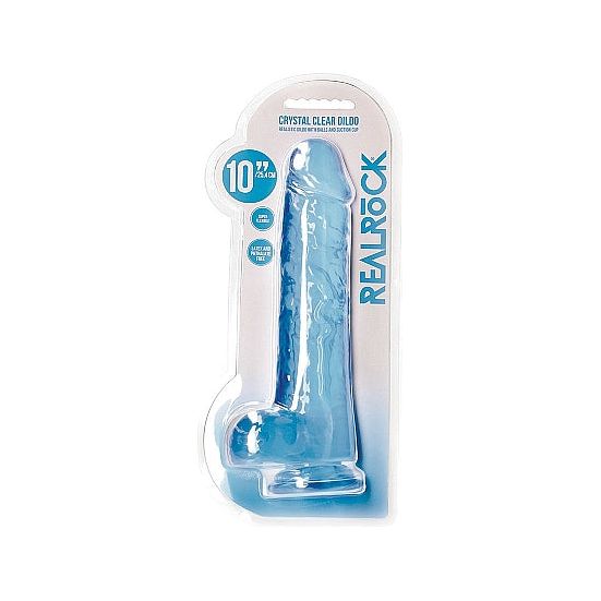 Real Rock - Crystal Clear Dildo 10" | Assorted Colours