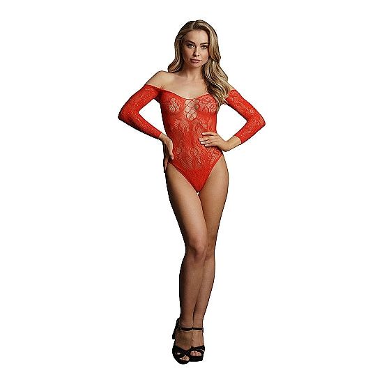 Le Désir - Wonder Rhinestone Body Suit | Red