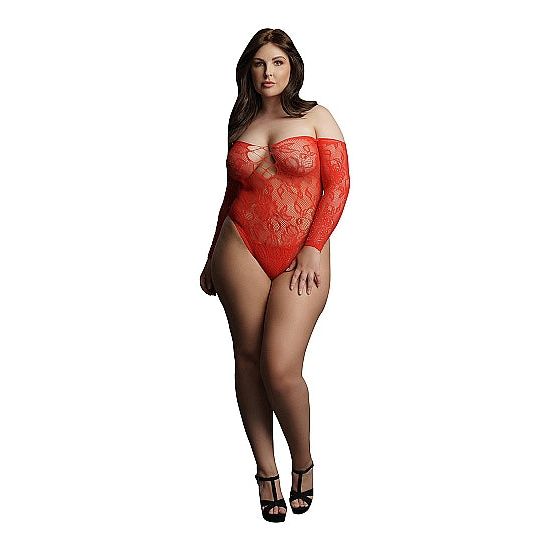Le Désir - Wonder Rhinestone Bodysuit - Queen Size | Red