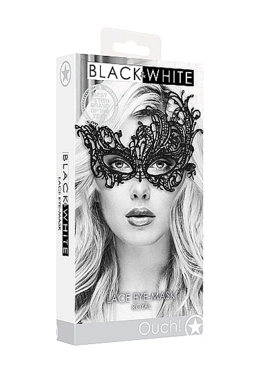Ouch! - Black & White Range - Lace Eye-Mask | Royal