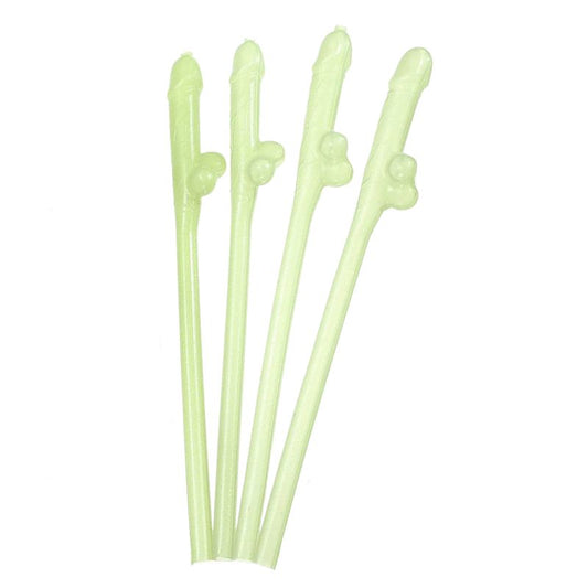 Glow In The Dark - Penis Straws | 4 Pack