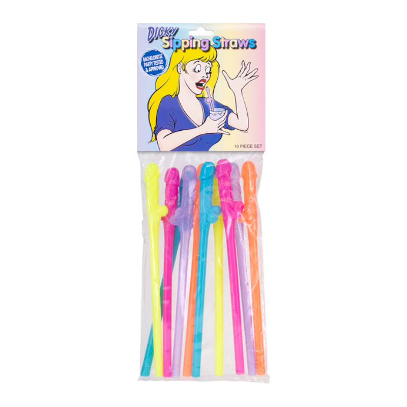 Excellent Power - Dicky Sipping Straws 10 Pack | Assorted Colours