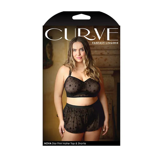 Curve Nova - Sheer Star Print | Halter & Short Set
