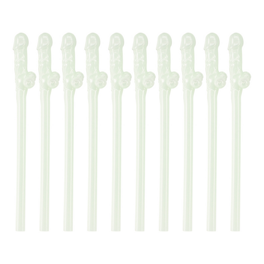 Excellent Power - Dicky Sipping Straws 10 Pack | Glow-In-The-Dark