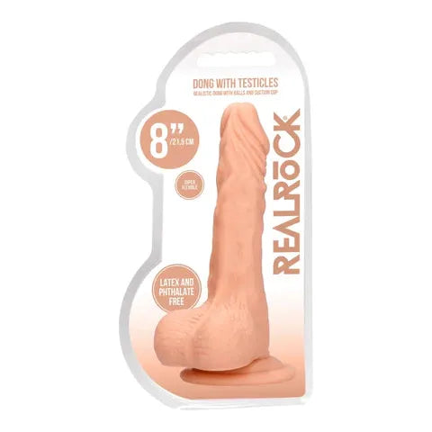Real Rock - 8" Dong With Testicles | Flesh