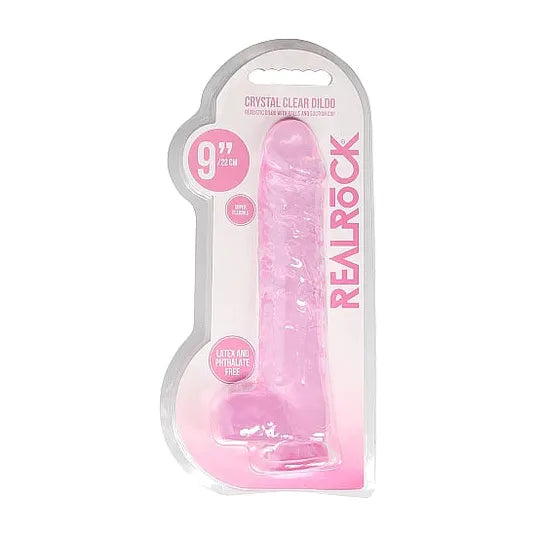 Real Rock - Crystal Clear Dildo 9" | Assorted Colours