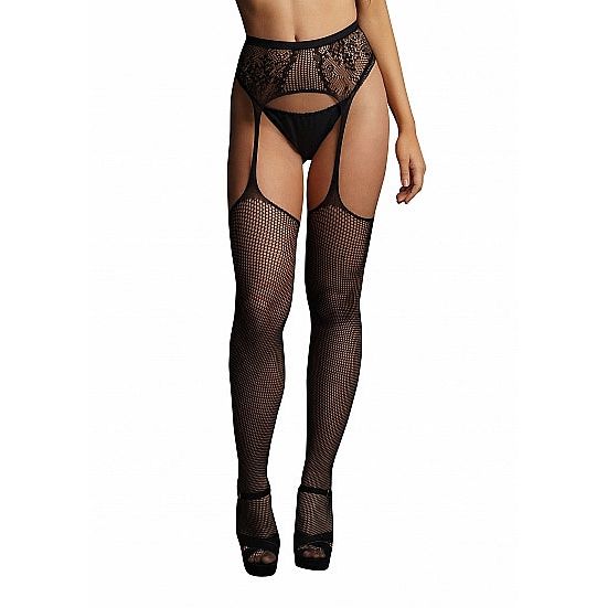 Le Désir - Lace Fishnet Garter-belt Stockings