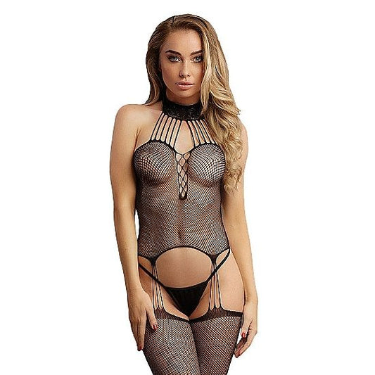 Le Désir - Suspender Fishnet Choker Bodystocking