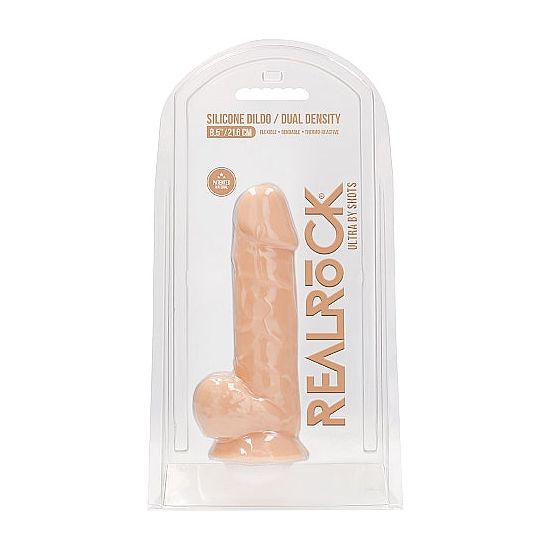 Real Rock - Silicone Dildo Dual Density | 8.5" Flesh With Balls