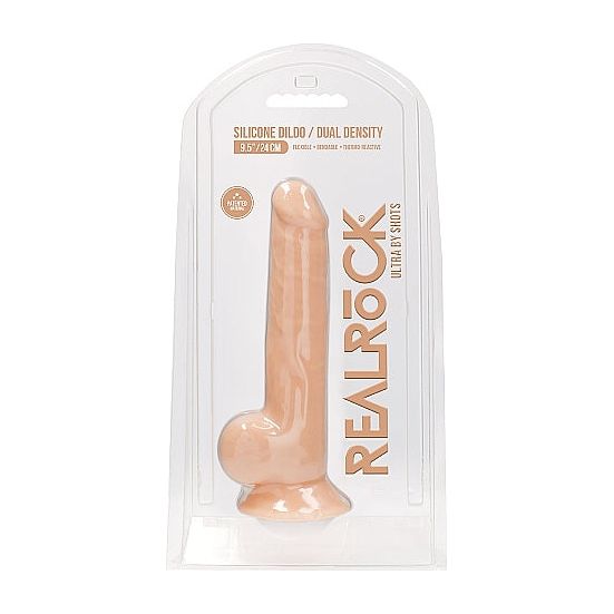 Real Rock - Silicone Dildo Dual Density | 9.5" Flesh With Balls