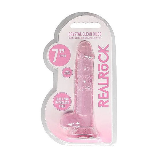 Real Rock - Crystal Clear Dildo 7" | Assorted Colours