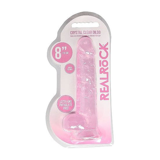 Real Rock - Crystal Clear Dildo 8" | Assorted Colours