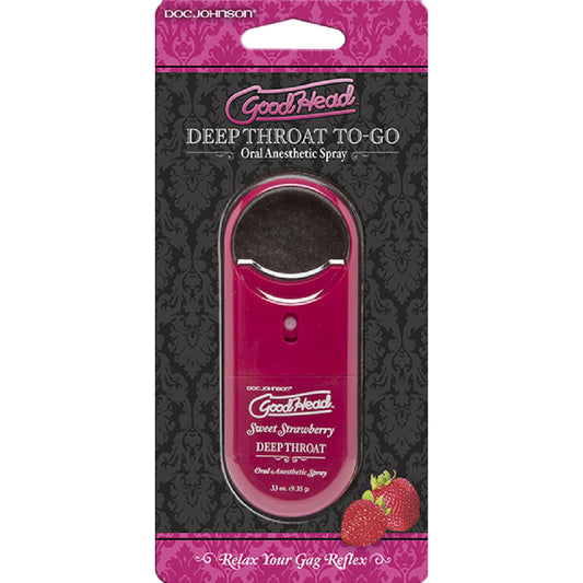 Doc Johnson – Good Head To-go Deep Throat Spray Sweet Strawberry | Water-Based Oral Desensitizing Spray