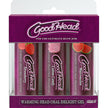 Doc Johnson – Good Head Warming Head Oral Delight – 3 Pack | Water-Based Flavored Warming Lubricant