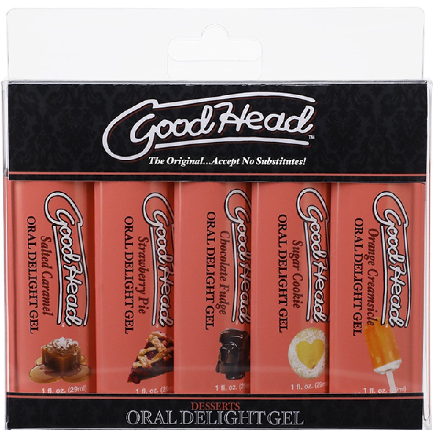 Doc Johnson – Good Head Oral Delight Gel Desserts Multi 5-Pack | Flavored Oral Sex Gel