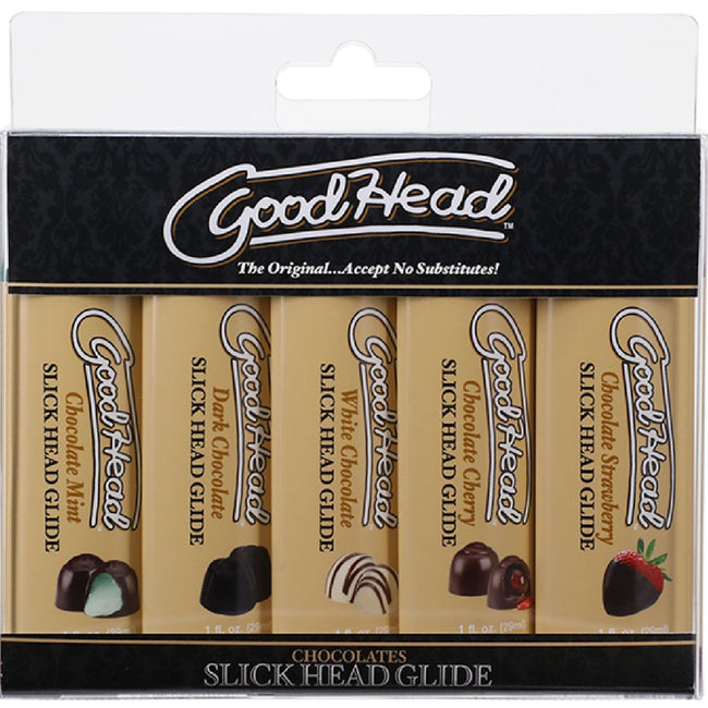 Doc Johnson – Good Head Slick Head Glide Chocolates | 5-Pack Flavored Lubricants