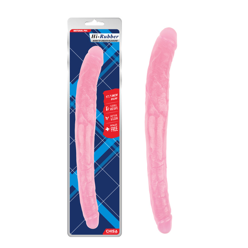 Hi-Rubber - 17.7 Inch Double Dildo | Assorted Colours