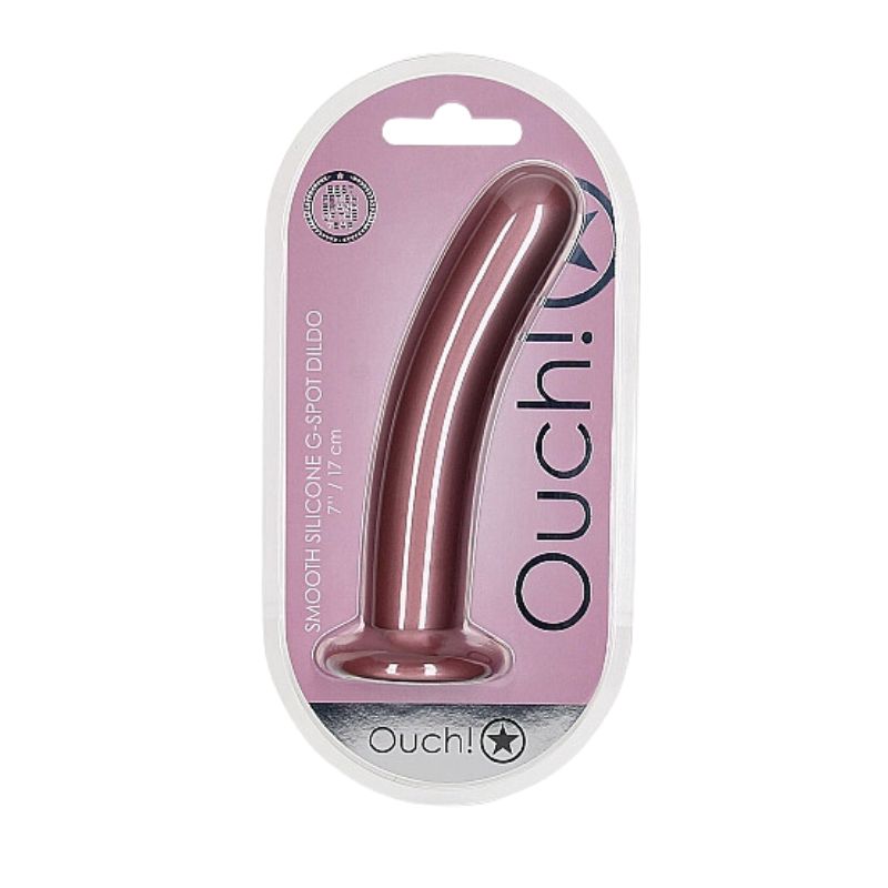 Ouch! - 7 Inch Smooth Silicone G-Spot Dildo | Metallic Range