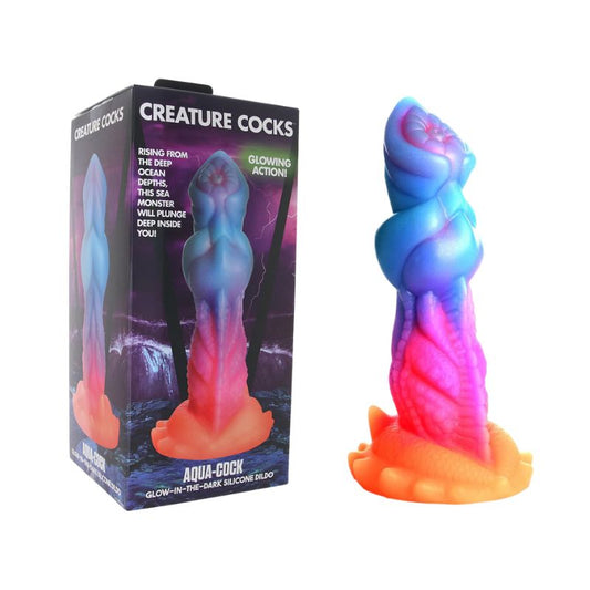 Creature Cocks - Aqua-Cock | Glow-In-The-Dark Silicone Dildo