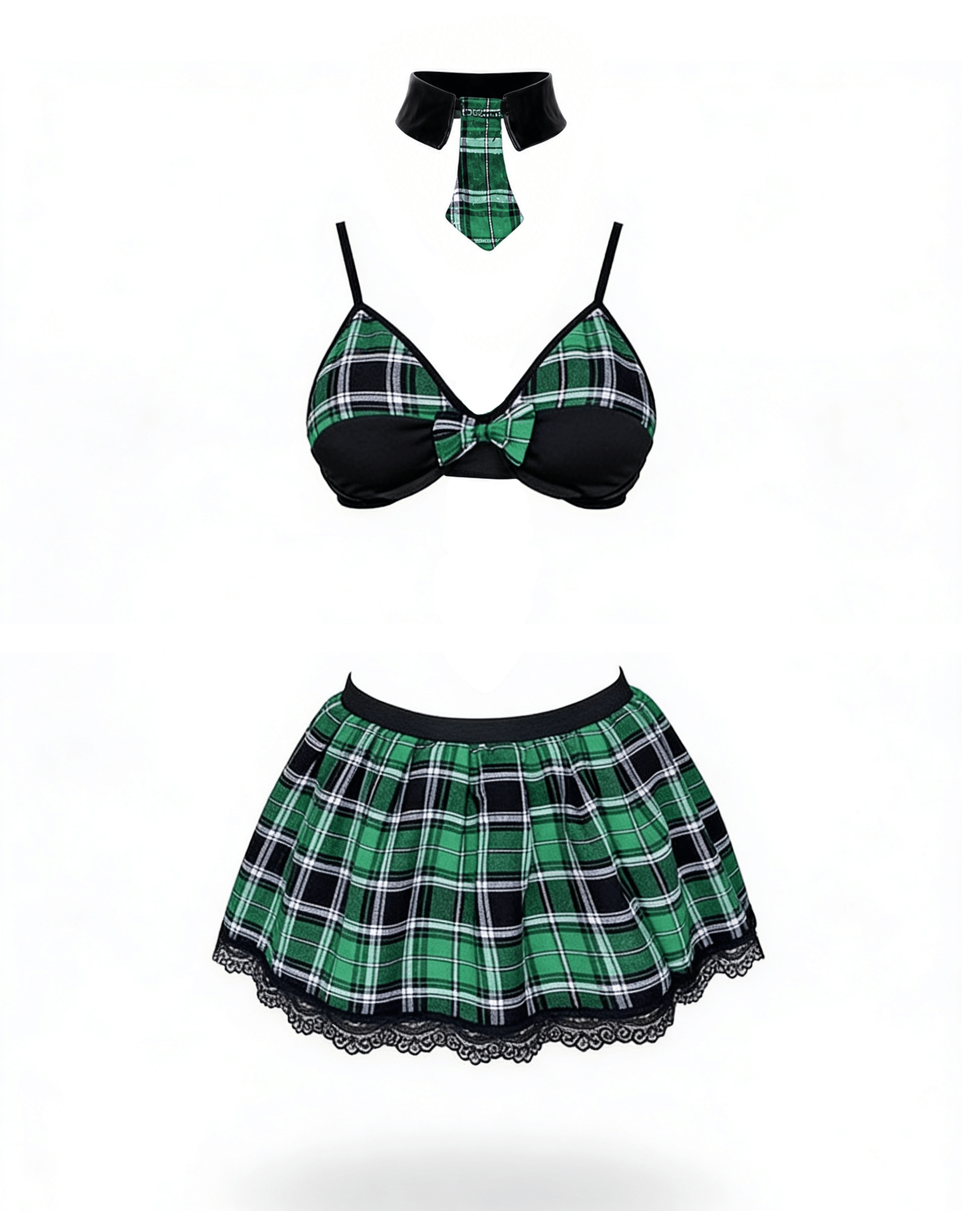 Love In Leather - Green School Girl Outfit | Assorted Sizes