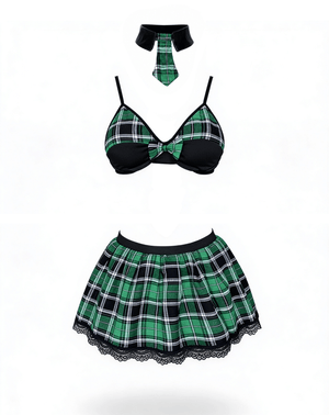Love In Leather - Green School Girl Outfit | Assorted Sizes