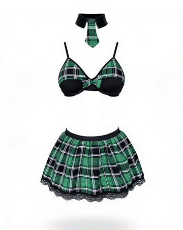 Love In Leather - Green School Girl Outfit | Assorted Sizes