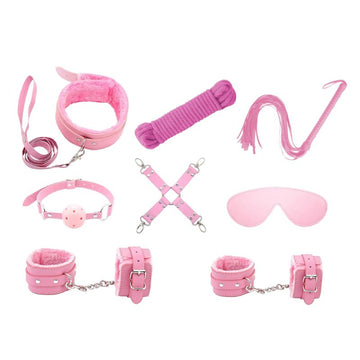 Love In Leather - 9 Piece Bondage Kit | Pink