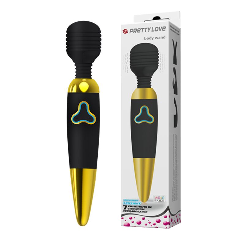 Pretty Love - Black & Gold Body Wand | Gender Neutral Massager